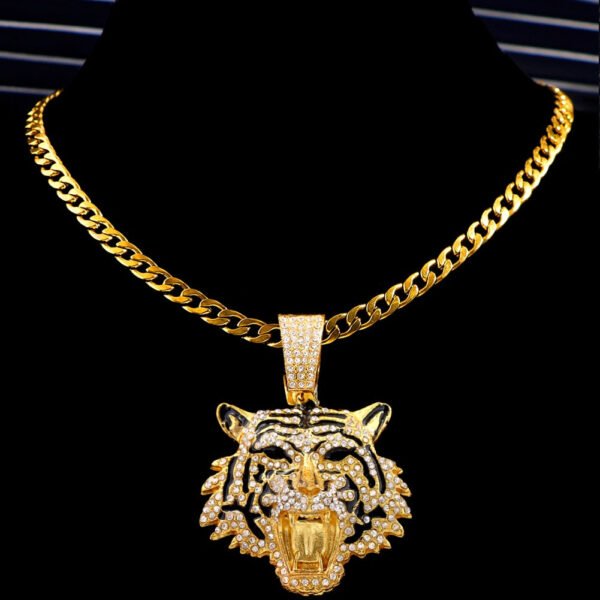 Tiger Iced Out Cuban Pendant Necklace - Image 4