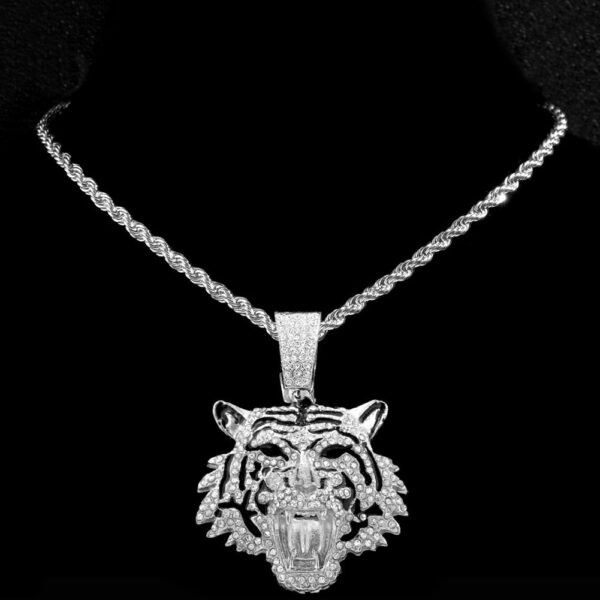 Tiger Iced Out Cuban Pendant Necklace - Image 6