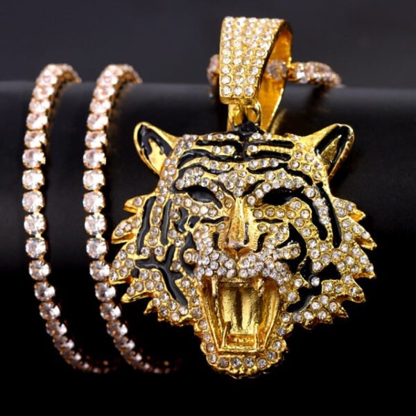 Tiger Iced Out Cuban Pendant Necklace - Image 23