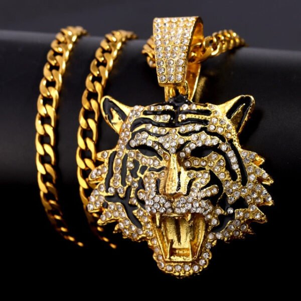 Tiger Iced Out Cuban Pendant Necklace - Image 8