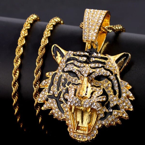 Tiger Iced Out Cuban Pendant Necklace - Image 10