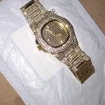 Iced Out Watch, Cuban Chain & Link Bracelet Set photo review